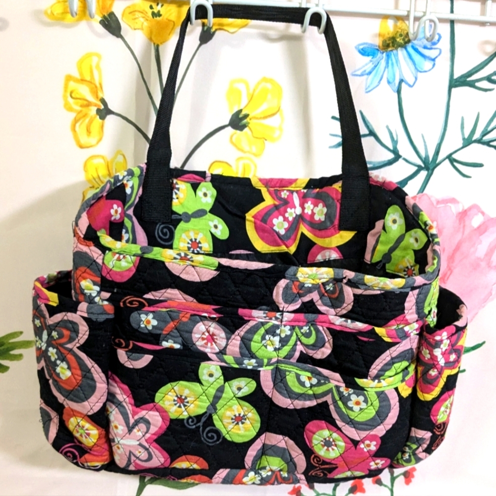 Quilted floral car storage bag
